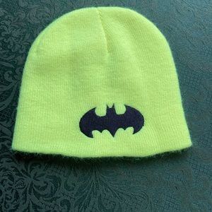 KIDS NEON BATMAN DC COMIC KNIT BEANIE CAP